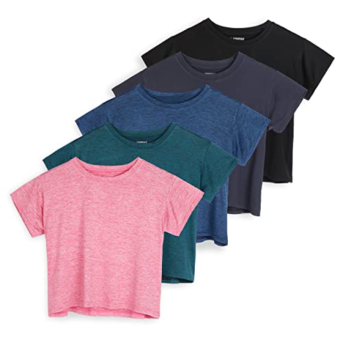 Women's Crop Top 5-Pack: High Waist Athletic Tees