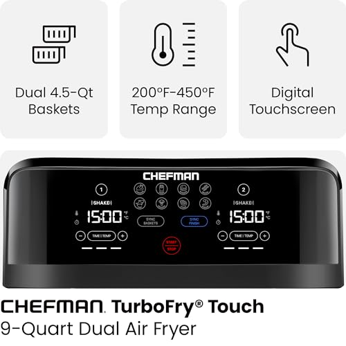 Chefman TurboFry Touch Dual Air Fryer - Double Basket