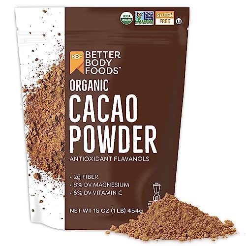 BetterBody Organic Cacao Powder, Chocolate Flavor, Non-GMO, Gluten-Free
