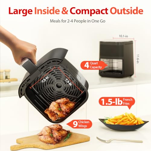 Beelicious® Smart Compact 8-in-1 Air Fryer, 4QT