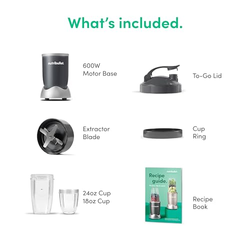 Gray Nutribullet Personal Blender: Shakes, Smoothies, Food Prep
