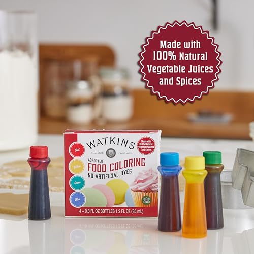 Watkins Assorted Food Coloring Set, .3 oz Each