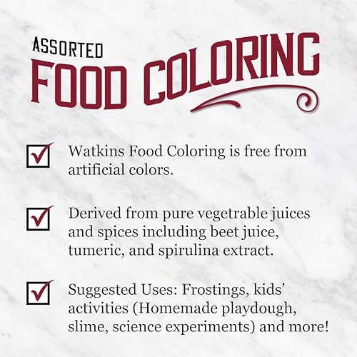 Watkins Assorted Food Coloring Set, .3 oz Each