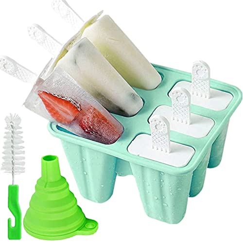 6-Pack Silicone Popsicle Molds - BPA-Free, Easy Release