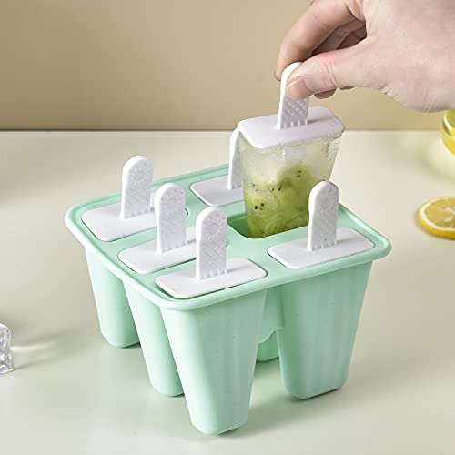 6-Pack Silicone Popsicle Molds - BPA-Free, Easy Release