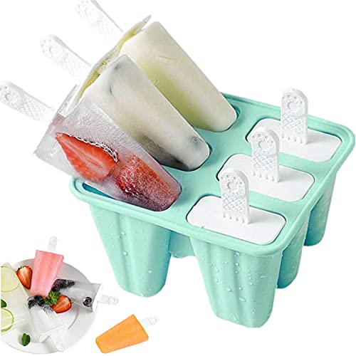 6-Pack Silicone Popsicle Molds - BPA-Free, Easy Release