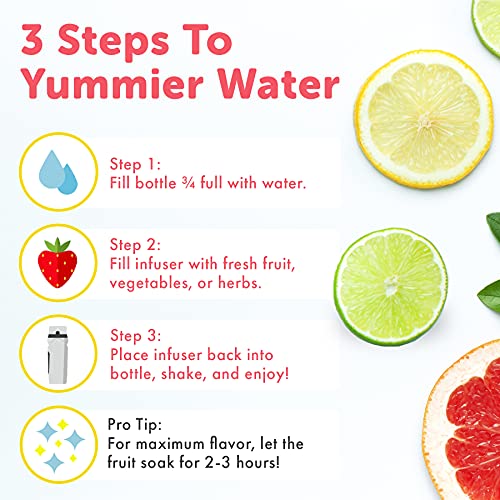 32 oz Brimma Fruit Infuser Water Bottle - Gym, Camping, Travel