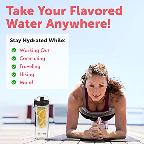 32 oz Brimma Fruit Infuser Water Bottle - Gym, Camping, Travel