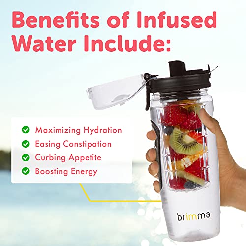 32 oz Brimma Fruit Infuser Water Bottle - Gym, Camping, Travel