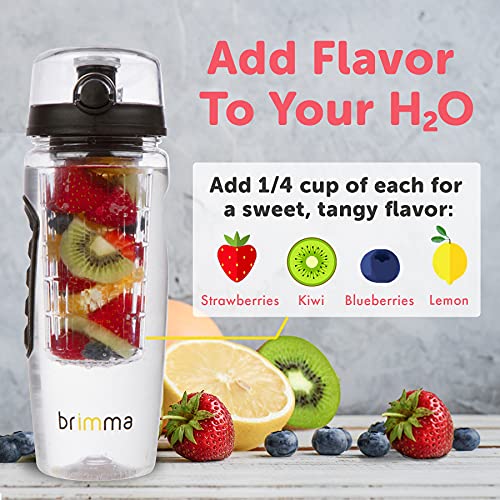 32 oz Brimma Fruit Infuser Water Bottle - Gym, Camping, Travel