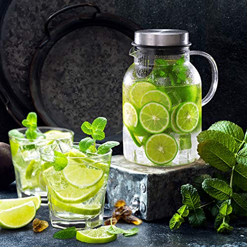 Glass Fruit Infuser Water Pitcher, High Heat Resistance