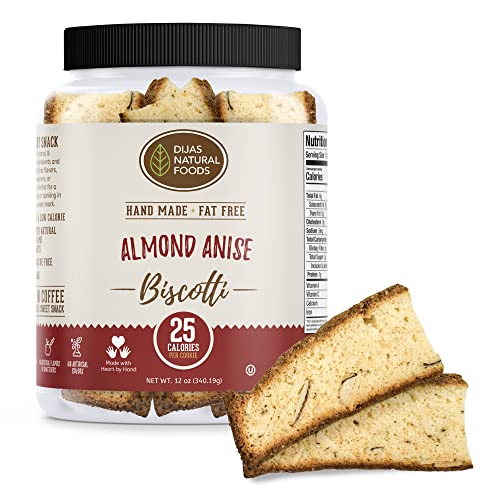 DIJAS Fat Free Almond Anise Biscotti Cookie