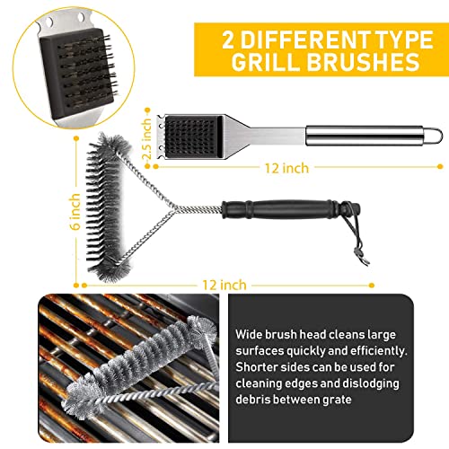 34-Piece Stainless Steel BBQ Grill Tool Set with Carry Bag and Thermometer