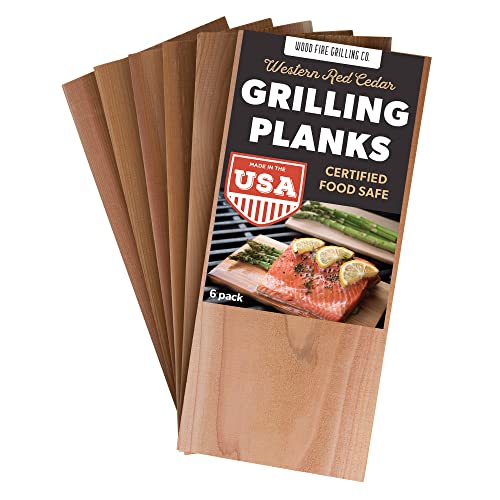 6 Pack Cedar Grilling Planks, Ideal for Salmon
