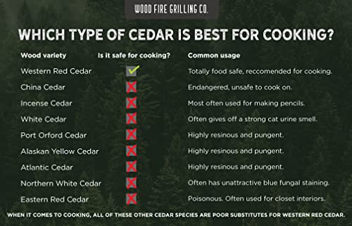 6 Pack Cedar Grilling Planks, Ideal for Salmon