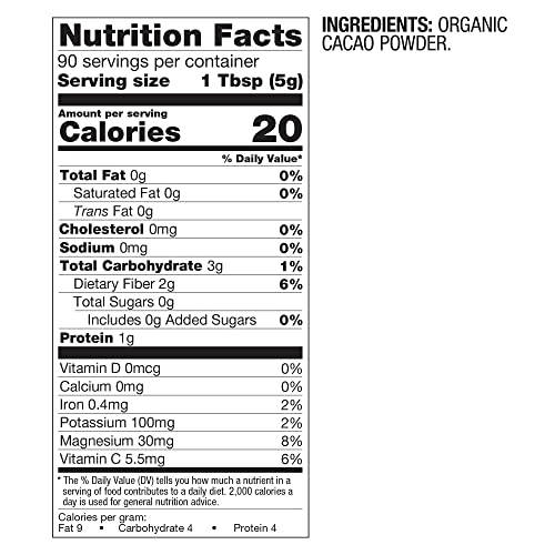 BetterBody Organic Cacao Powder, Chocolate Flavor, Non-GMO, Gluten-Free