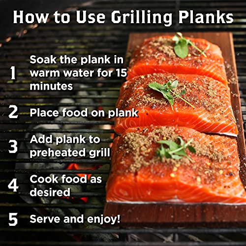 6 Pack Cedar Grilling Planks, Ideal for Salmon