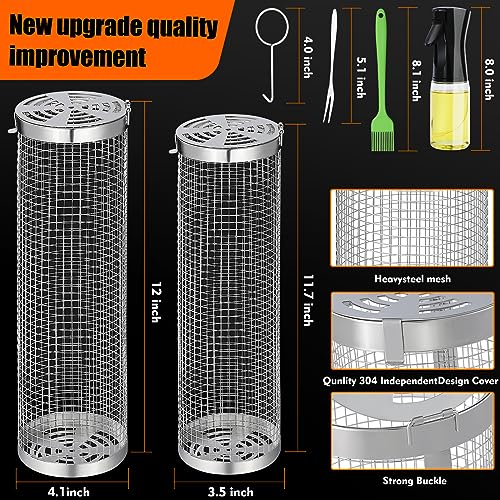 Stainless Steel Grill Baskets Set for Outdoor Grilling