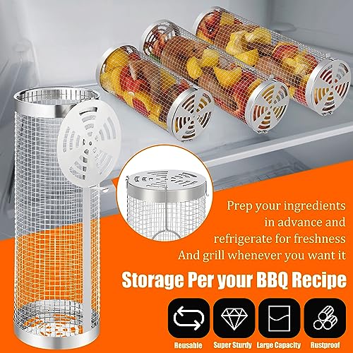 Stainless Steel Grill Baskets Set for Outdoor Grilling