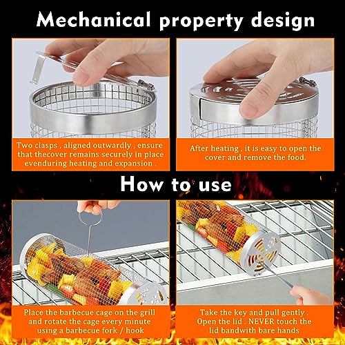 Stainless Steel Grill Baskets Set for Outdoor Grilling
