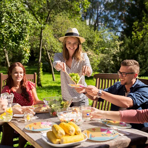 80 Count Beach Party Plates, 9 Inch Heavy-Duty