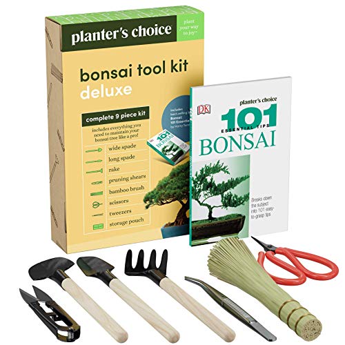 Bonsai Tool Kit with Bonsai 101 Book: Premium Selection
