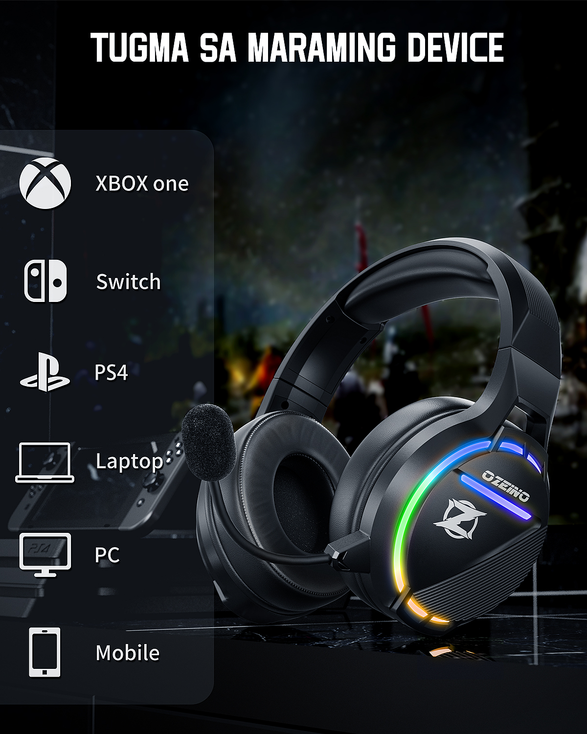 Ozeino Gaming Headset Xbox Series X-Compatible