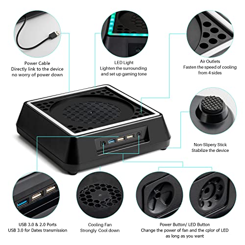 Xbox Series X Cooling Stand with Fan & LEDs