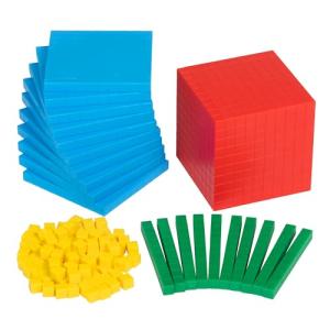 edxeducation Plastic Base Ten Set - 121 Pcs - Math Learning Tools