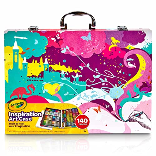 Crayola Pink Art Case - 140ct Kids Drawing Kit