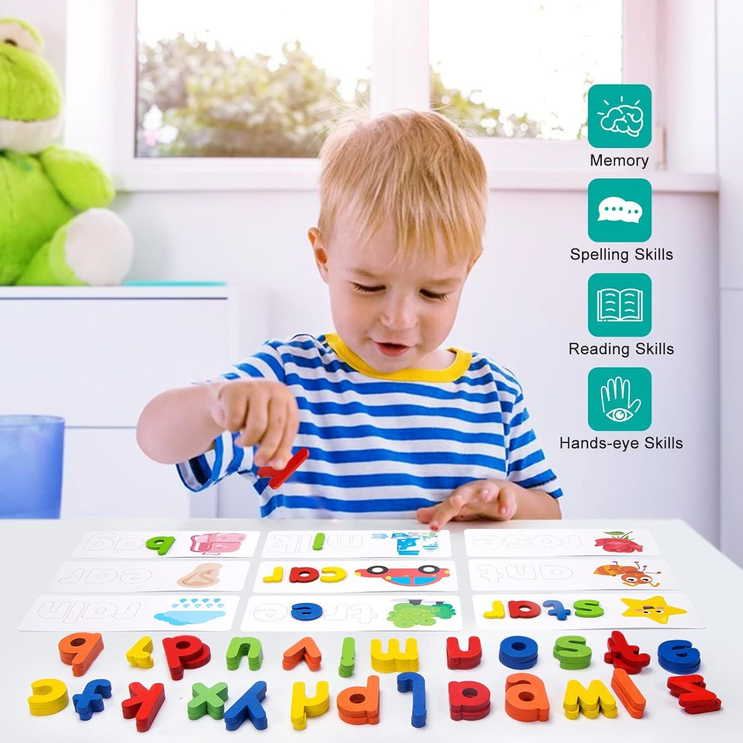 Wooden Spelling Learning Toys for Kids Ages 3-12