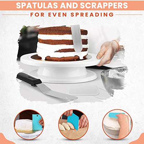 Rotating Cake Stand with Baking Tools and Accessories