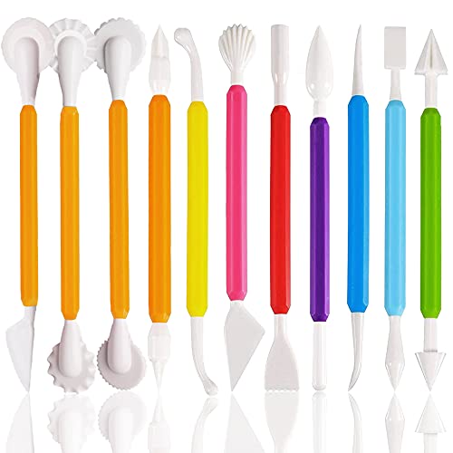 Wendergo 12-Piece Double-Ended Fondant Sculpting Tools for Cakes