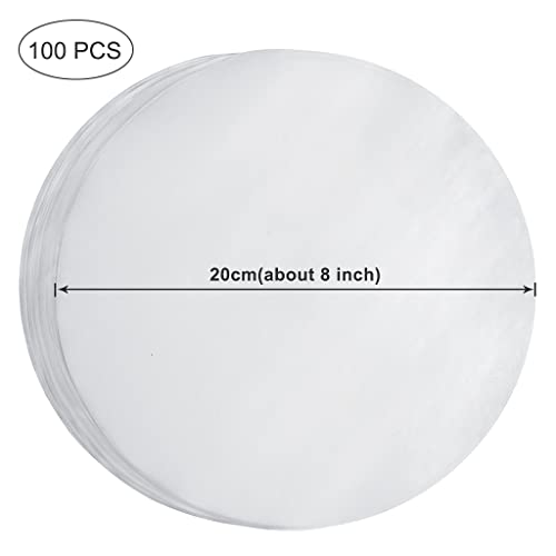 100 Pack 8-inch Round Cake Liners - Non-Stick Greaseproof Parchment