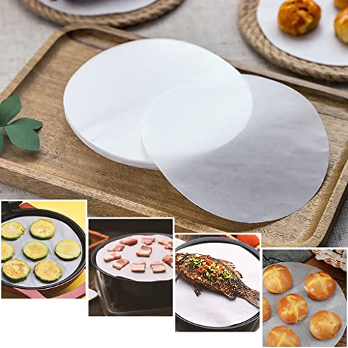 100 Pack 8-inch Round Cake Liners - Non-Stick Greaseproof Parchment