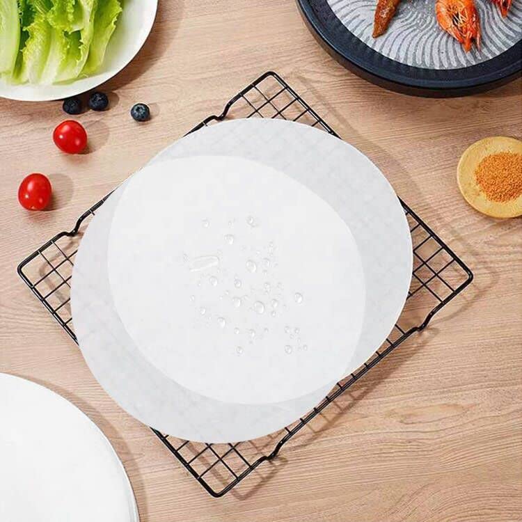 100 Pack 8-inch Round Cake Liners - Non-Stick Greaseproof Parchment