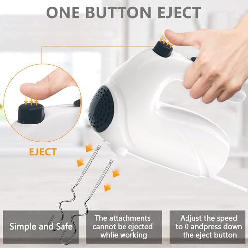 Upgraded Electric Hand Mixer with 5-Speeds & Accessories