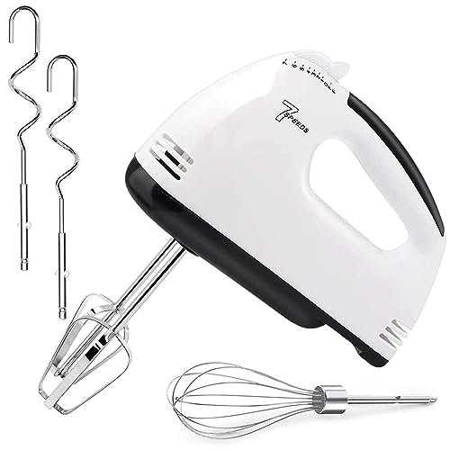7-Speed Electric Hand Mixer for Baking, Stainless Steel