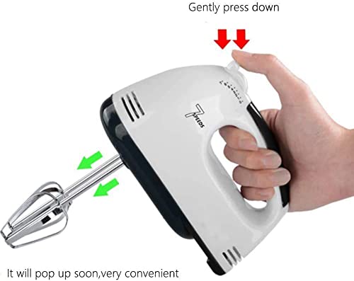 7-Speed Electric Hand Mixer for Baking, Stainless Steel