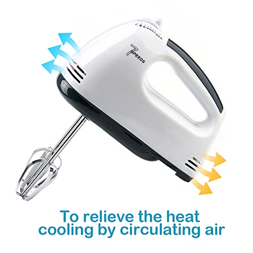 7-Speed Electric Hand Mixer for Baking, Stainless Steel
