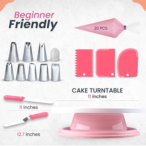 35PCs Cake Decorating Supplies Kit with Turntable Stand