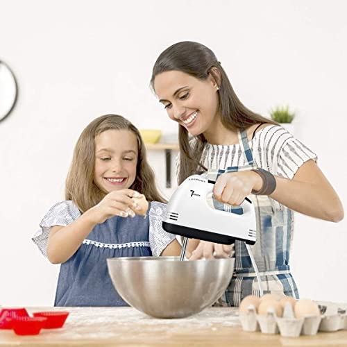 7-Speed Electric Hand Mixer for Baking, Stainless Steel