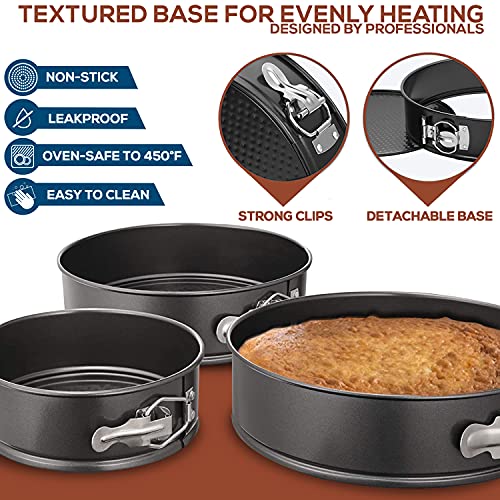 Springform Cake Tins Kit with Piping Bags & Nozzles