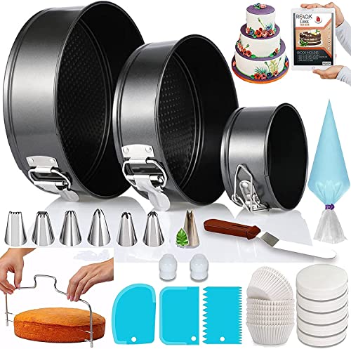 Springform Cake Tins Kit with Piping Bags & Nozzles