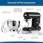 Vospeed Electric Stand Mixer with Accessories, 6.2L (Black)