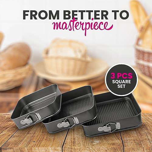 ARIANA HOMEWARE® Set of 3 Square Cake Pans