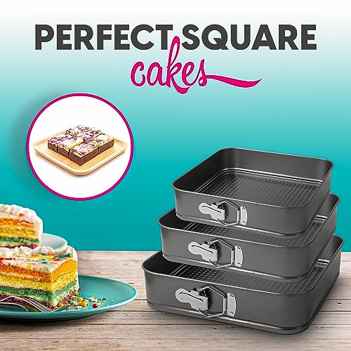 ARIANA HOMEWARE® Set of 3 Square Cake Pans