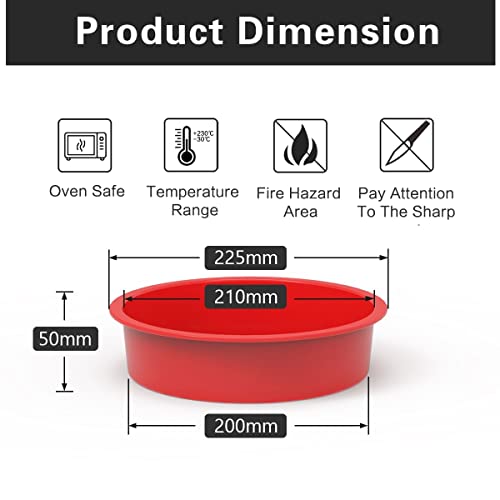 SILIVO Nonstick Quick Release 8 Inch Round Cake Tins