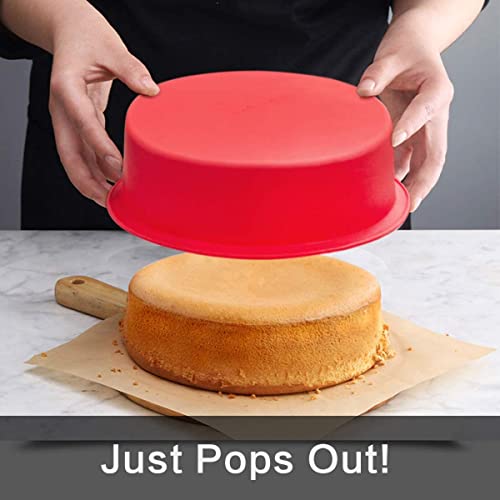 SILIVO Nonstick Quick Release 8 Inch Round Cake Tins