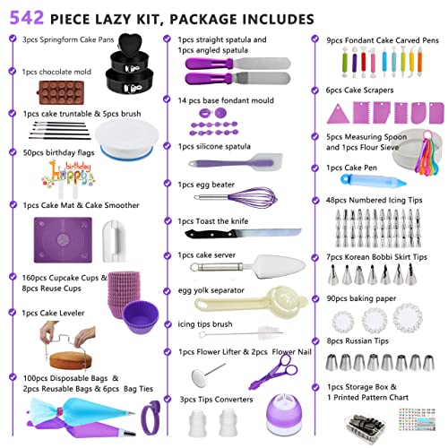 542-piece Cake Decorating Kit with Springform Pans & Tips
